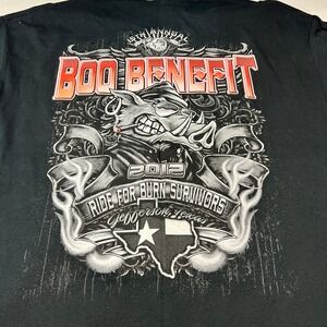Motorcycle‎ Club Boo Benefit Ride Burn Survivors Jefferson TX Graphic Shirt 2XL